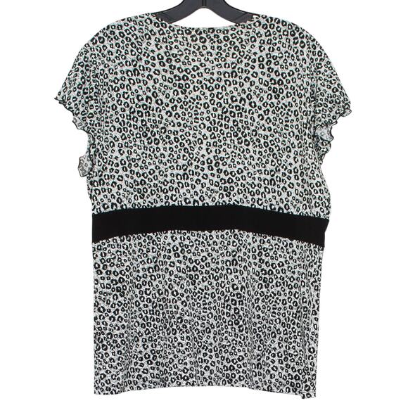 Susan Lawrence Top Leopard Y2K Retro boho Safari Statement Animal Black White XL - Picture 2 of 6